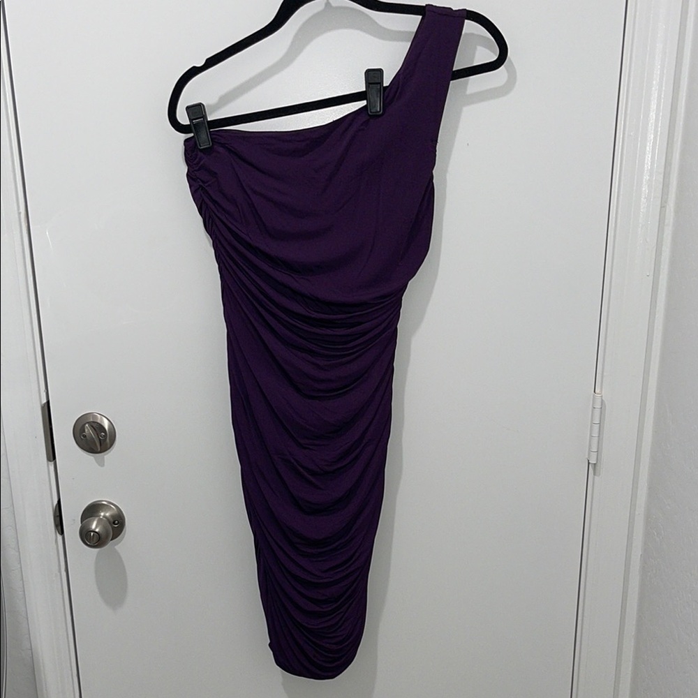 Elegant Purple One-Shoulder Dress size medium